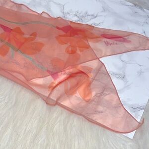 Vintage Uana Sheer Orange Floral Scarf
